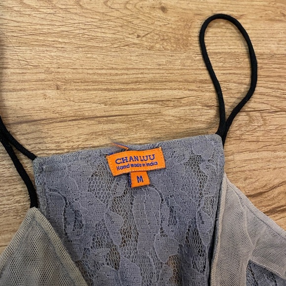 Chan Luu Blue Asymmetrical Ruffled Camisole - Picture 9 of 12